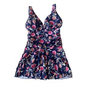 Women’s Coskaka One Piece Skirt Swimwear Retro Swim Dress M